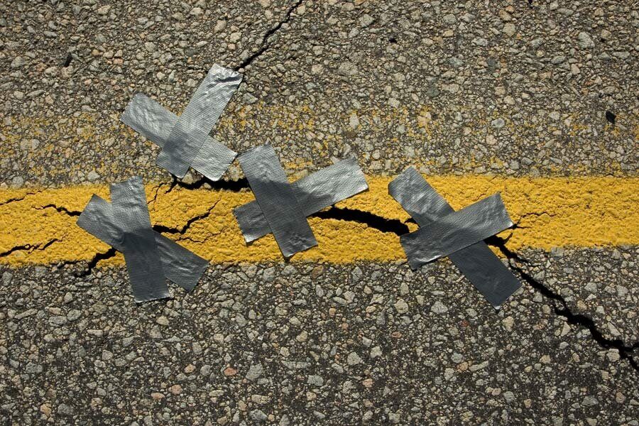 cracked asphalt