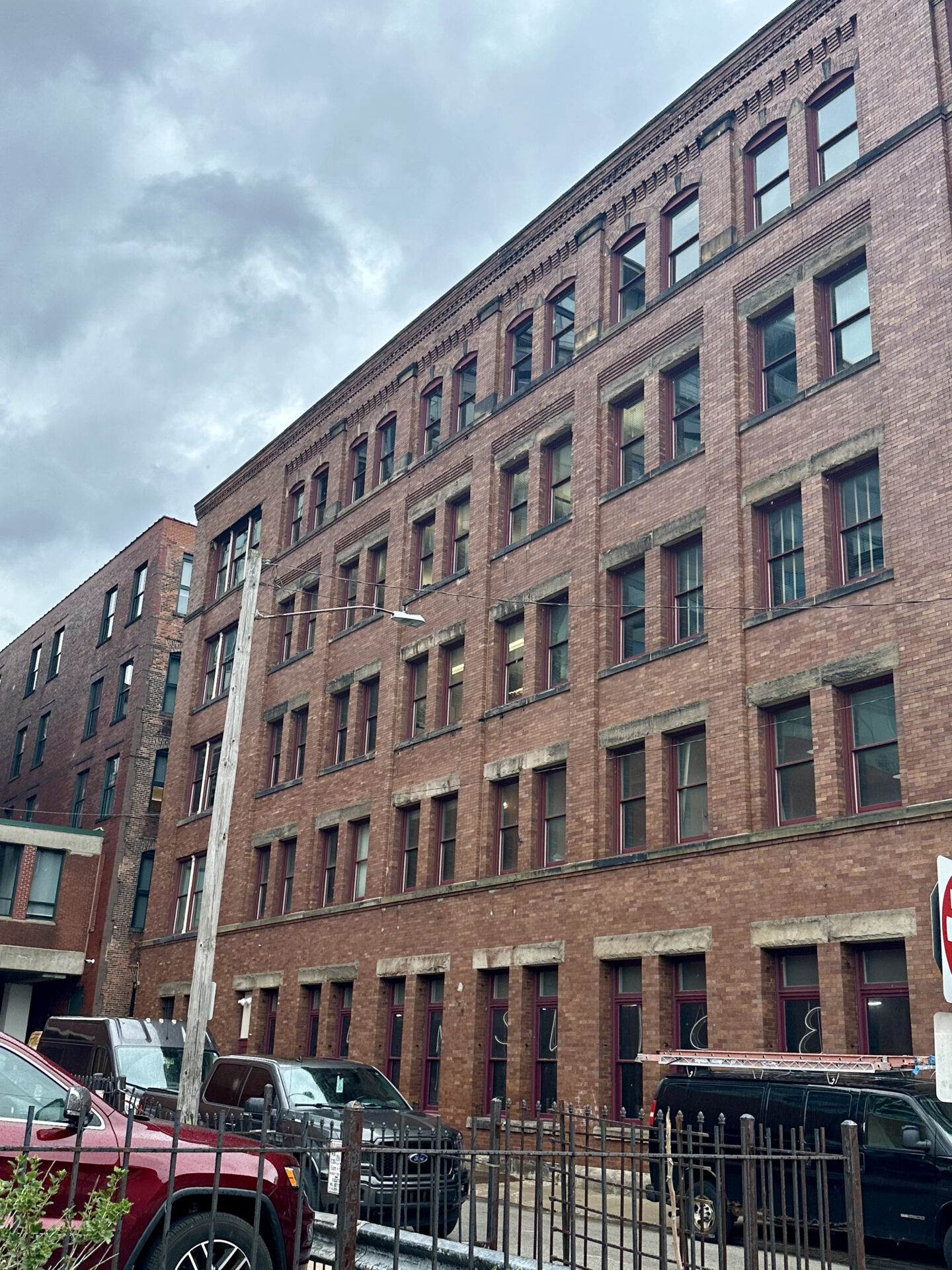 Cleveland office building commercial tuckpointing BEFORE