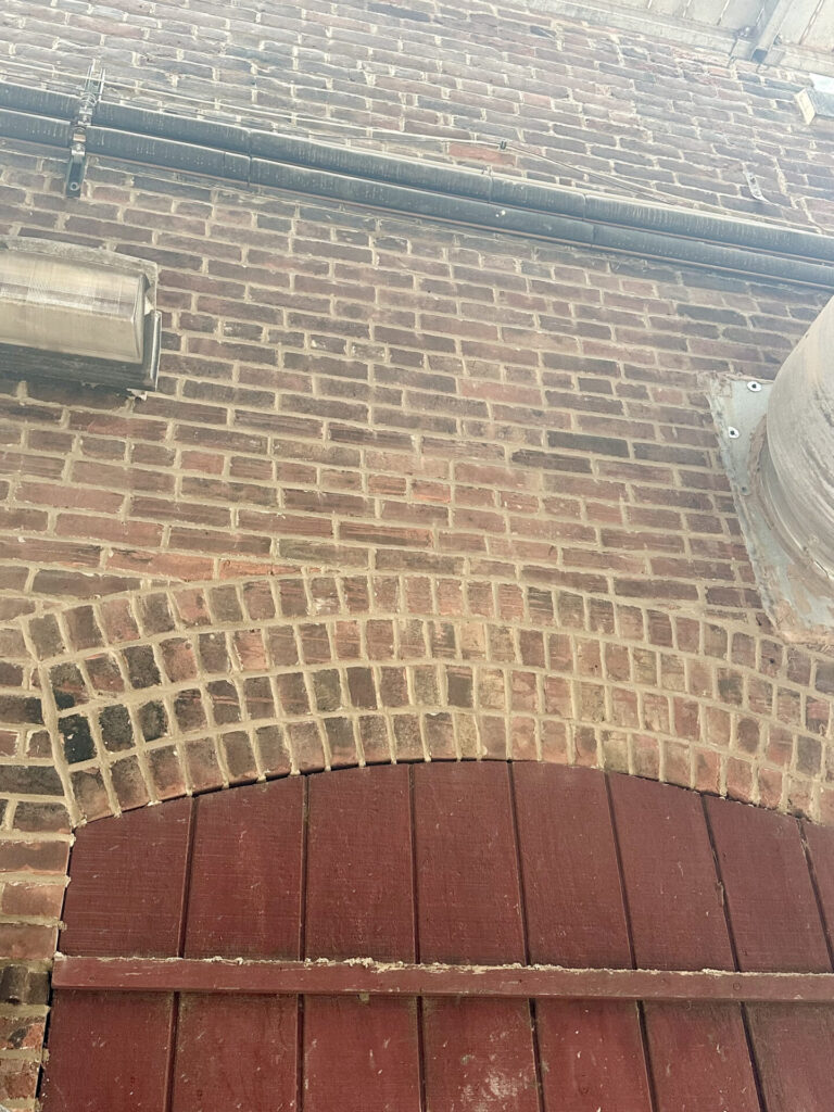 Cleveland office building commercial tuckpointing DURING