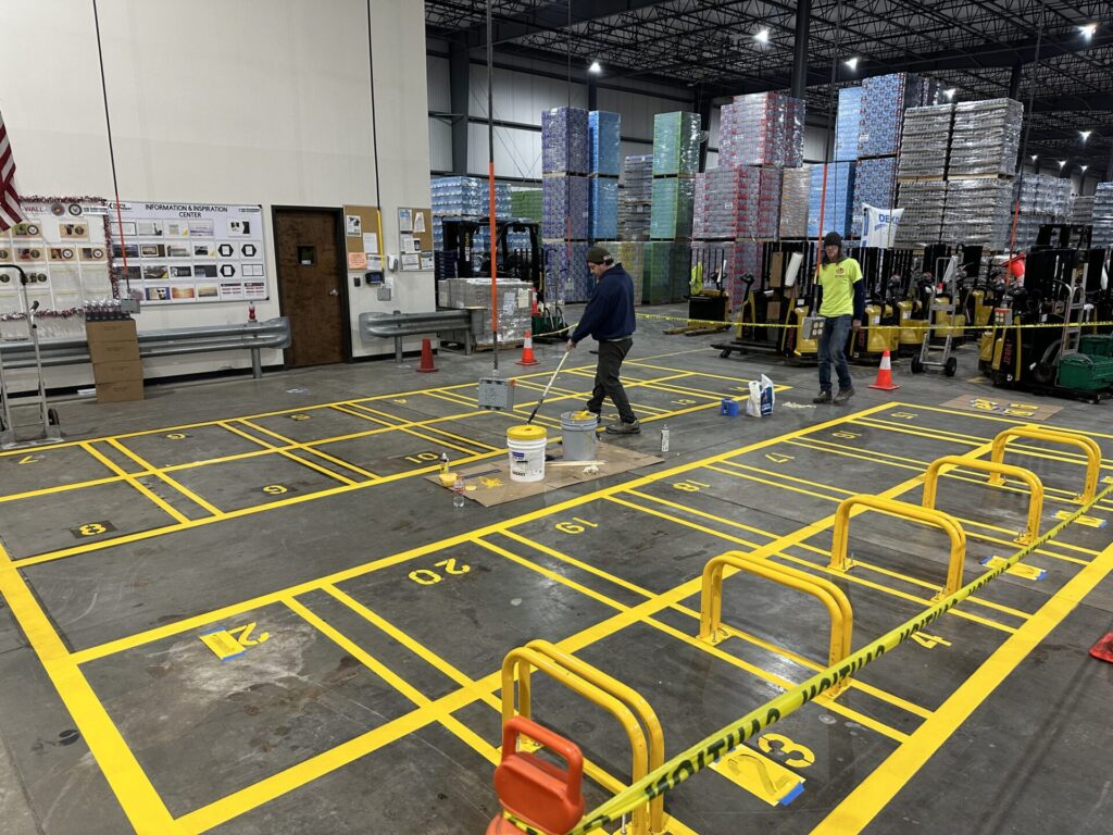 Warehouse interior painting at Dr. Pepper Snapple Group