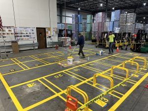 Warehouse interior painting at Dr. Pepper Snapple Group