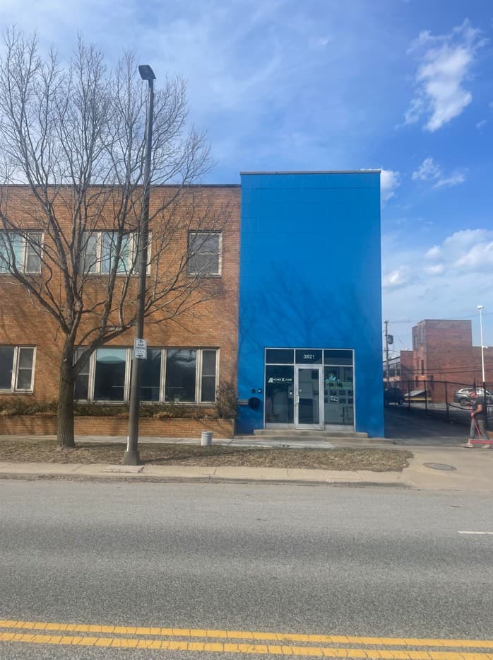 A finished commercial painting project on Prospect Avenue in Cleveland, Ohio.