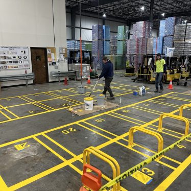 Warehouse interior painting at Dr. Pepper Snapple Group
